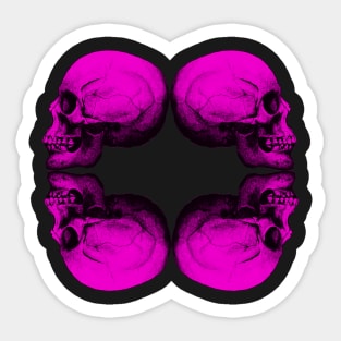 Skull Profile X4 PINK Sticker